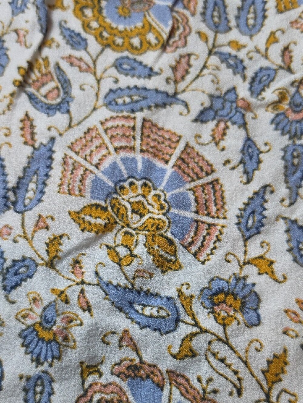 LUCKY BRAND | Boho Peasant Tassel‎ Tie Floral Paisley Blouse Flowy Viscose | M - Picture 8 of 8
